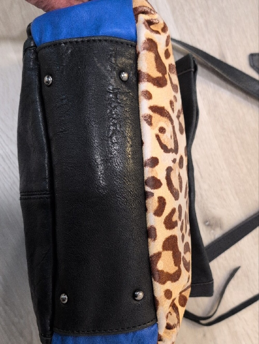 Aimee Kestenberg Black Leather & Leopard Print Crossbody Bag - Picture 8 of 16